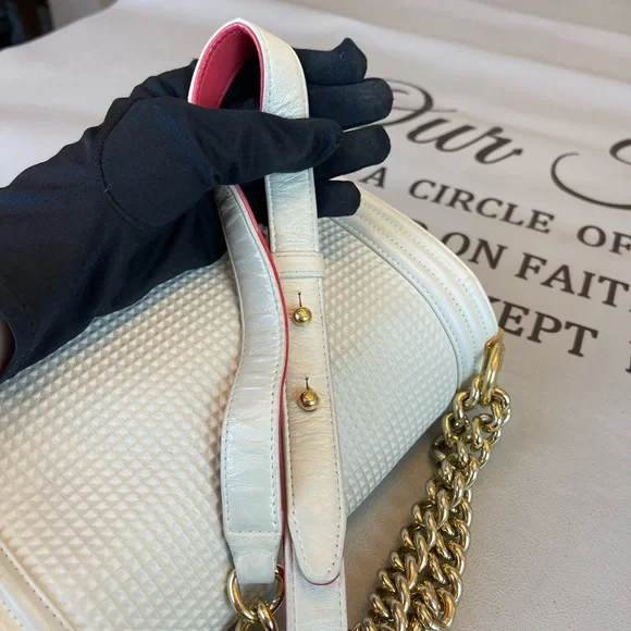 CHANEL Leather Medium Cube Boy Bag Shoulder Bag - Picture 8 of 15